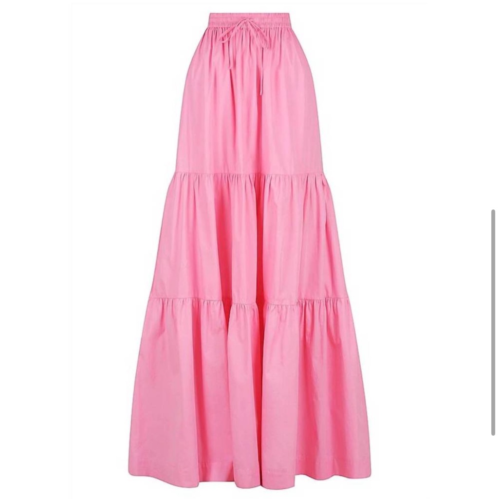 Swf Drawstring A Line Tiered Maxi Skirt In Floss